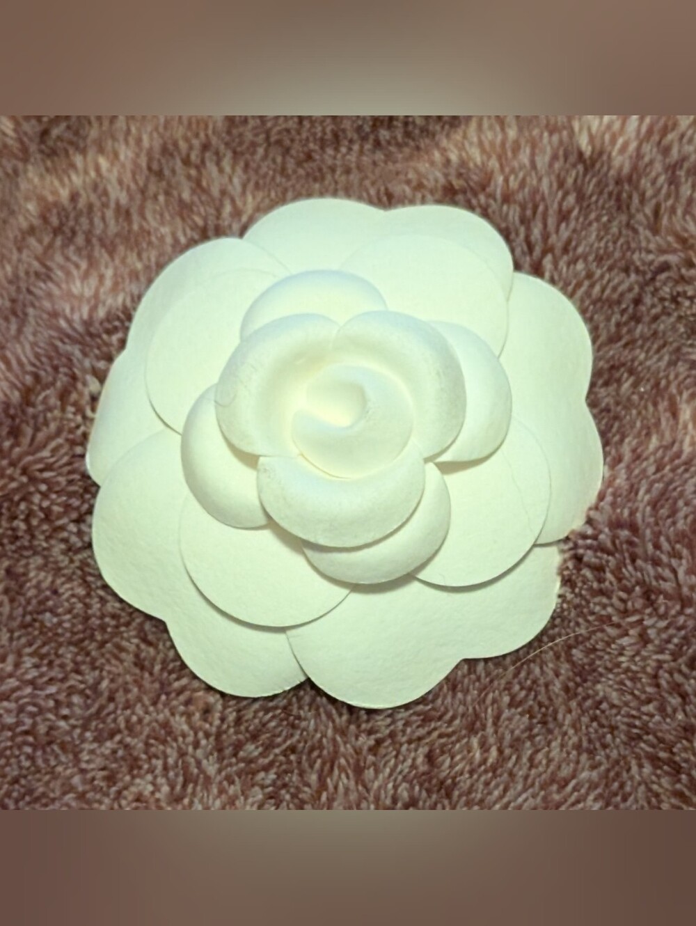 Authentic CHANEL Camellia Flower White 3M Adhesive Gift Packaging Decoration 3"